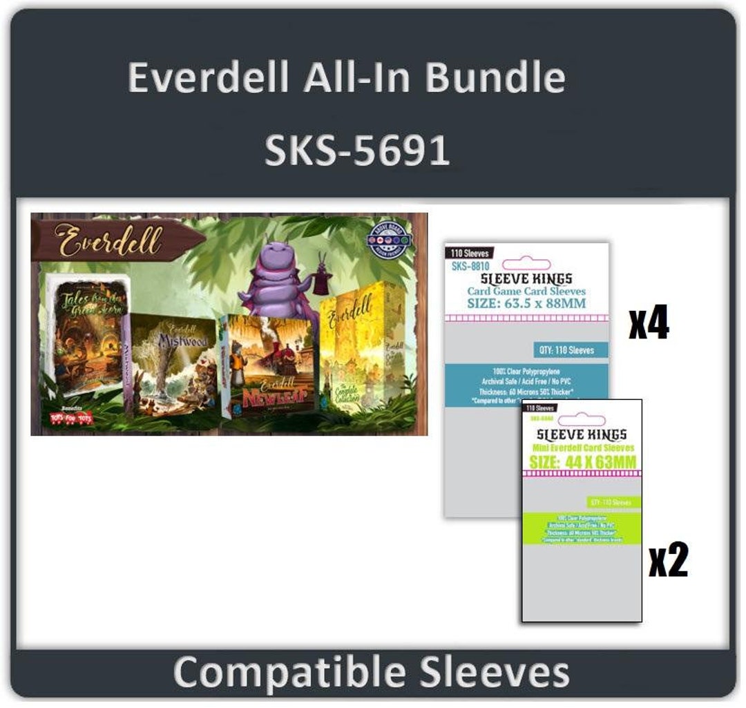 Everdell Allin Compatible Sleeve Bundle 8840 X 2 8810 X 4 Etsy