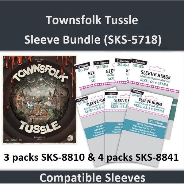 Lote de fundas para cartas compatibles con el juego de mesa "Townsfolk Tussle" (8810 x 3 + 8841 x 4)