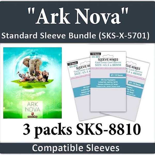 Ark Nova Compatible Card Sleeve Bundle (SKS-8810 X 3)