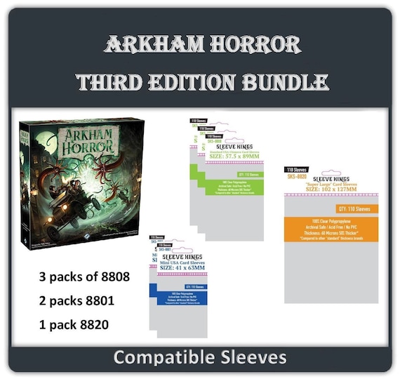 Arkham Horror Third Edition Compatible Sleeve Bundle 8808 X 3 8801
