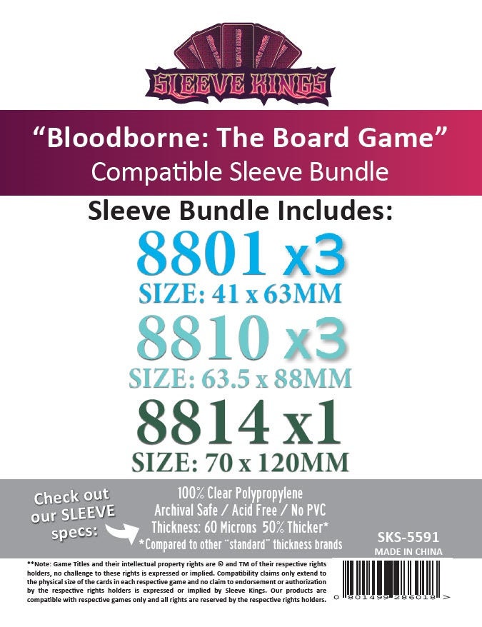 Bloodborne: the Board Game" Compatible Sleeve Bundle (8801 X 3 + 8810 X 3 +  8814 X 1) - Etsy