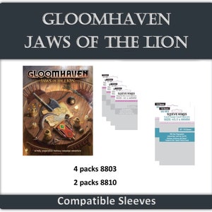 Pacote de mangas compatíveis com Gloomhaven: Jaws of the Lion (8803 X 4 + 8810 X 2)