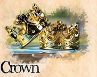 Player Token: Gold Color Crown In Metal Alloy