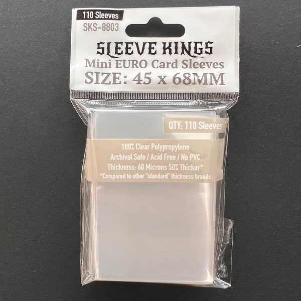 Sleeve Kings Mini Euro Card Sleeves (45x68mm) - 110 Pack, -SKS-8803