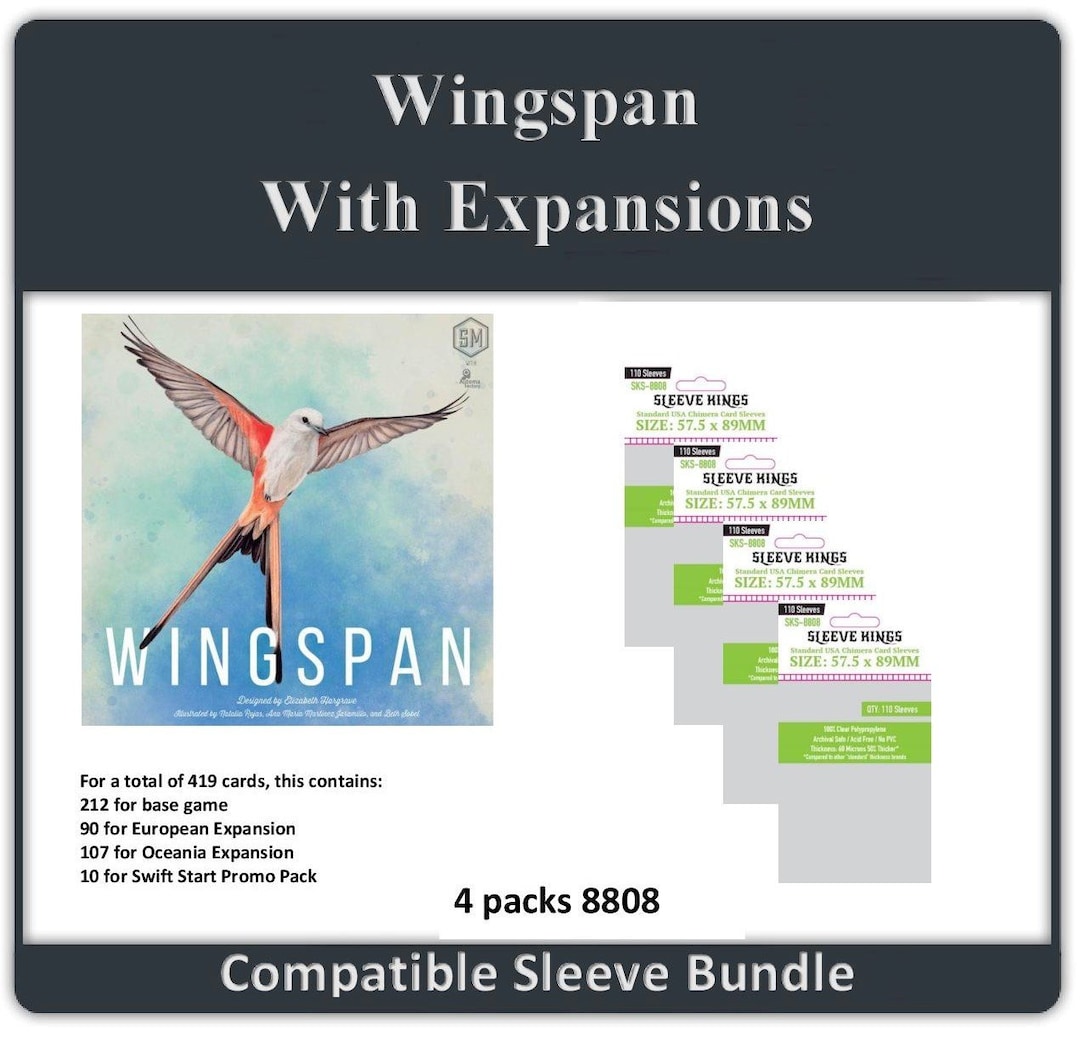 Wingspan All Expansions Compatible Sleeve Bundle 8808 X 4 Etsy