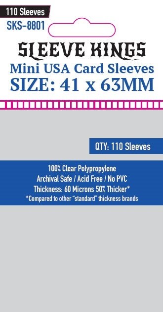 110 Soft Plastic Mini USA Card Sleeves / Stocking Filler / Protection for  41 X 63 MM (1 5/8 X 2 1/2 Inches) Cards - Etsy