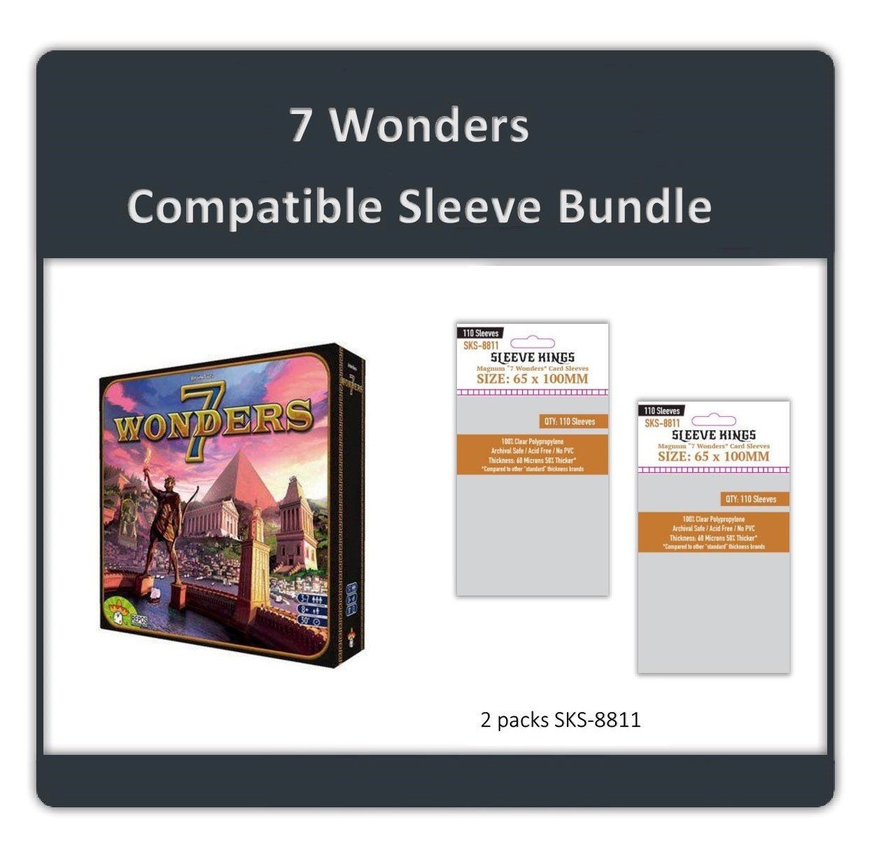 Magnum 7 Wonders Card Sleeves (65X100mm) -55 Pack, 100 Microns, SKS- –  sleevekings