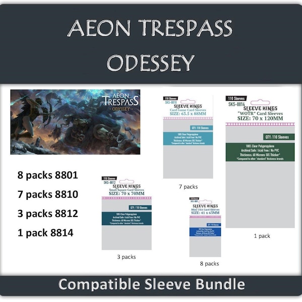 Aeon Trespass: Odyssey" All-in Compatible Sleeve Bundle (8801 x 8 + 8810 x 7  8812 x 3  8814 x 1)
