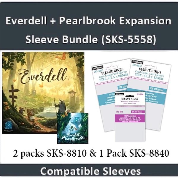 Lot de pochettes pour cartes d'extension compatibles Everdell + Pearlbrook" (8810 x 2 + 8840 x 1)