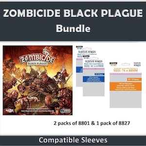Zombicide Black Plague&quot; Compatible Sleeve Bundle (8801 X 2 + 8828 X 1)