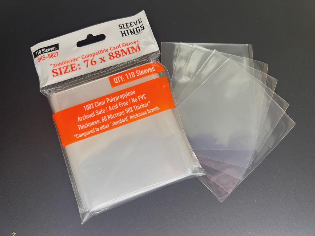 zombicide invader card sleeves "Zombicide" 2nd Edition Compatible Sleeve Bundle (8801 X 1 + 8827 sleevekings no challenge to these rights is expressed or implied Zombicide Board Game Accessories