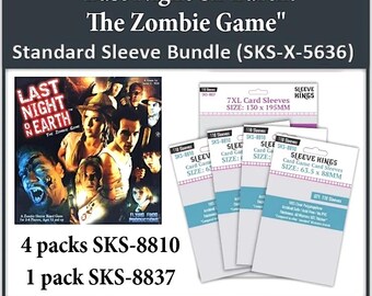 Last Night on Earth: The Zombie Game" + Expansions Compatible Sleeve Bundle (8810 x 4, 8837 x 1)