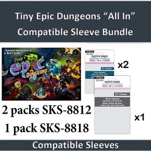 Tiny Epic Dungeons" Deluxe Edition + "Dungeon Stories" Expansion Standard Card Sleeve Bundle (8812 X 2 + 8818 X 1)