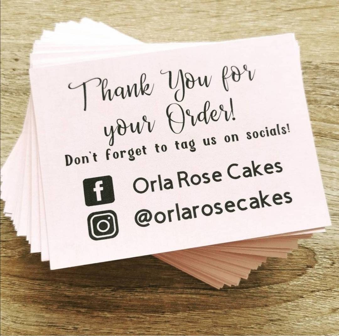 Large Custom Designed Personalised Business Cards Thank You Etsy