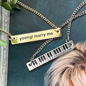 Piano Yoongi Marry Me Necklace Jewelry | AgustD Suga | Gold Silver |  Hobihearteu Shop