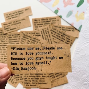 BTS Namjoon 20 pcs Quotes kraft paper sticker for journaling journal | RM Namjooning | Hobihearteu Shop