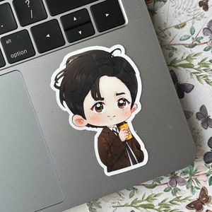 Coffee Ad Taehyung Fake Smile Vinyl Wasserpoof Aufkleber | Taehyung V | Hobihearteu Shop