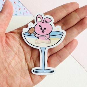 Champagner Konfetti 3D Kochen Aufkleber Vinyl | Jk Jungkook | Hobihearteu Shop