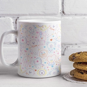 Taza de cerámica blanca de 11 oz de L. Friends / Hobihearteu Shop
