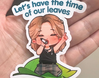 Let's Have the Time of our Leaves Jimin Vinyl Waterproof Sticker | Hobihearteu Shop