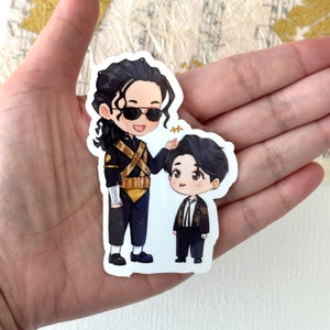 Junkook und MJ Golden Standing neben Ihnen Aufkleber Vinyl Waterpoof | Jk | Hobihearteu Shop