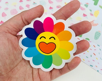 Hobi Rainbow Flower Hobicore Naklejka Winylowa Wodoodporna | Sklep Hobihearteu