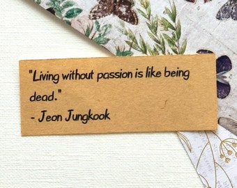 Jungkook Quotes kraft paper sticker for journaling journal | Jungkook JK | Hobihearteu Shop