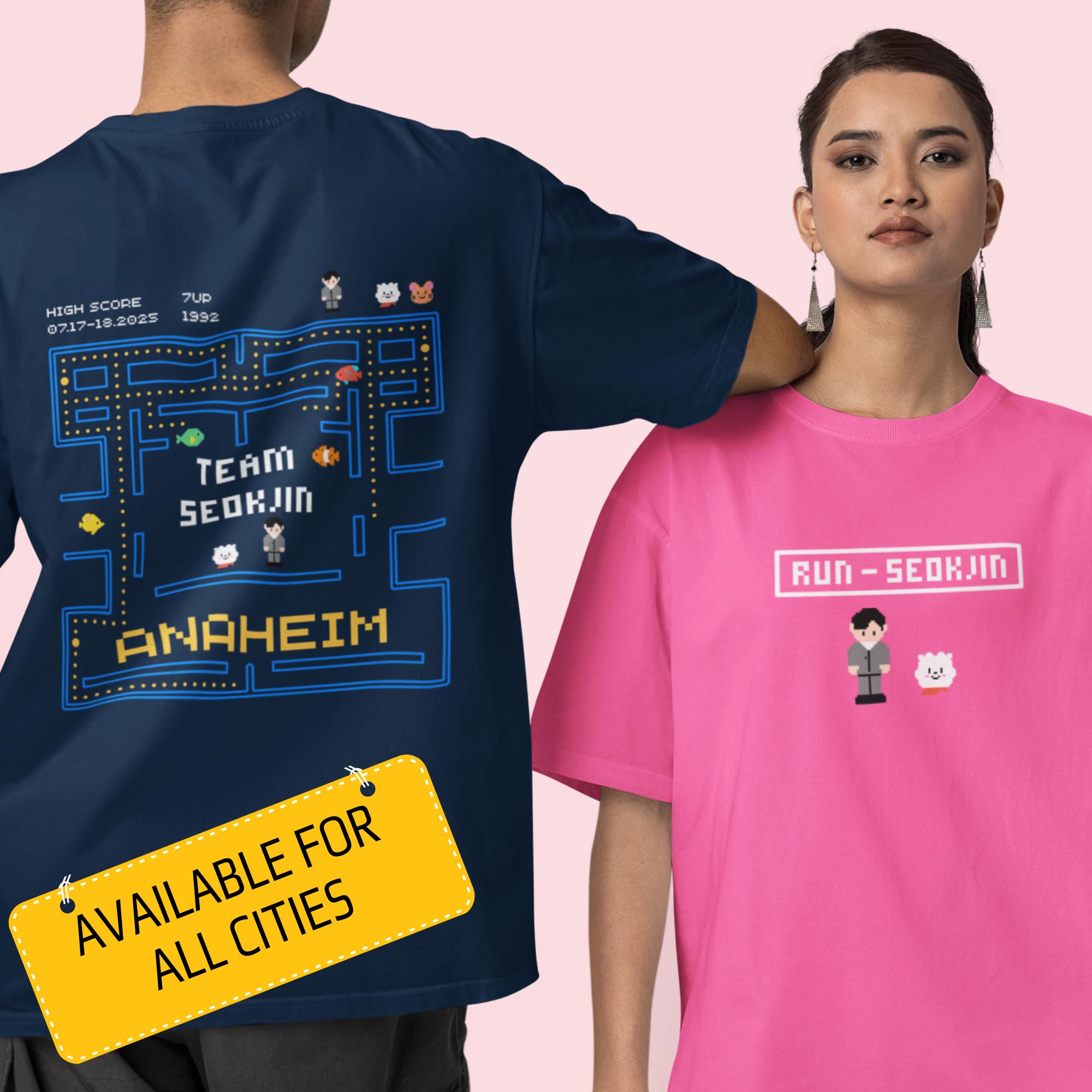 アイドル RUNSEOKJIN_epTOUR T-SHIRT (EU VER.) Run Seokjin Ep Tour 2025 Concert Shirt With City Names