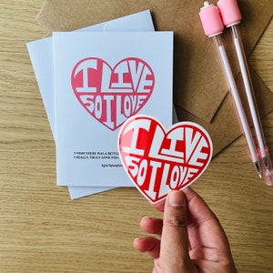 Namjoon Valentinstag Karte mit wasserfestem Aufkleber | Ich lebe, also liebe ich | Kartenaufkleber | RM Namjooning | Hobihearteu Shop