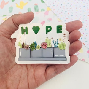 Hope Merch Pflanzer mit Sukkulenten Aufkleber Vinyl Wasserdicht | Hobihearteu Shop