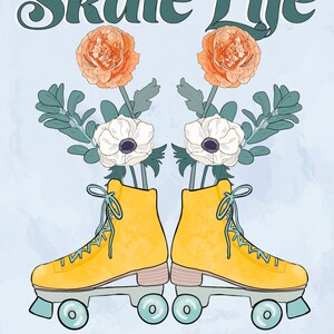 Flower Skates Art Print, Skater Bouquet Art Print