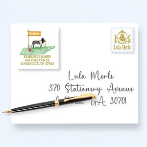 Tennessee Address Labels: Personalized Return Stickers | UT Vols Smokey Dog | Large 2x2 Stationery Gift Tags