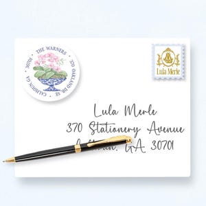 Chinoiserie Orchid Address Labels: Personalized Return Stickers | Large 2x2 Stationery Gift Tags