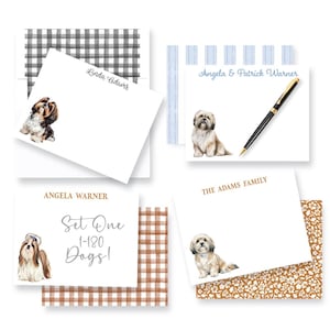 Shih Tzu | Havanese | Lhasa Apso Stationery Notecards | SET ONE |  Mix Dog Breed Thank You Note Cards