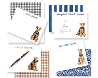 Airedale Terrier Stationery Notecards: Dog Breed Thank You Note Cards | Lakeland, Welsh, Irish