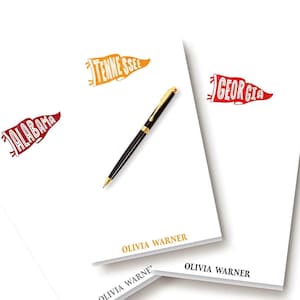 Personalized Pennant Flag Notepad: School Spirit Colors | College University Note Pad (Large 5.5x8.5)