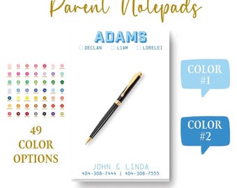 Personalized Family Notepad: Custom Mom To-Do List, School Organization List Maker Notes  (Large 5.5 x 8.5 inches)