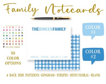 Family Name Stationery Notecards | Parent Mom Thank You Note Cards | Personalized Gift