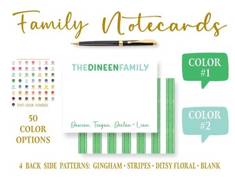 Family Name Stationery Notecards | Parent Mom Thank You Note Cards | Personalized Gift