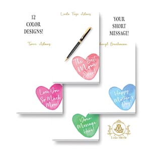 Mother's Day Notepad: Personalized Heart Message Stationery Gift | Memo Note Pad 5.5x8.5