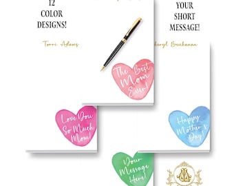 Love Note Heart Stationery Notepad: Personalized Couples Stationery Gift | Memo Note Pad 5.5x8.5