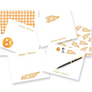 PERSONALIZED Tennessee STATIONERY NOTECARDS: State Tri City Thank You Note Card | College University Pennant Flag | School Graduation Gift
