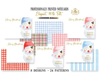 Santa Clause Stationery Notecards | Christmas Holiday  | Family Thank You Note Cards