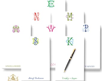 Monogram Notepad: Personalized Stationery | Large Memo Note Pad 5.5x8.5