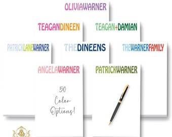 Personalized Name Notepad: Family Stationery Gift | Block Letter Outline | Memo Note Pad Large 5.5x8.5