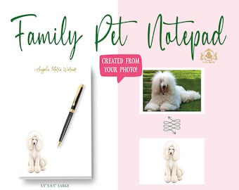 Custom Pet Portrait Stationery Notepad | Dog Cat Memo Note Pad | Housewarming Gift (Large 5.5x8.5)