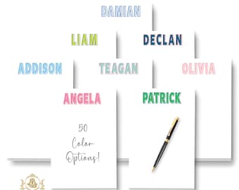 Personalized Name Notepad: Family Stationery Gift | Block Letter Outline | Memo Note Pad Large 5.5x8.5