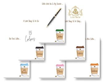 Personalized Coffee Cup Notepad: Latte Java Stationery Gift | Large Memo Note Pad 5.5x8.5