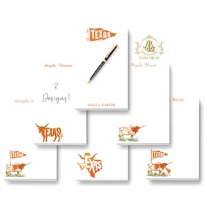 Texas Stationery Notepad: University College Memo Note Pad | Longhorn School Mascot  Pennant Flag(Large 5.5x8.5)