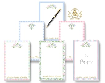 Hydrangea Stationery Notepad: Personalized Gift | Cottage Coastal Memo Note Pad (Large 5.5x8.5)